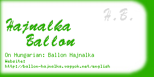 hajnalka ballon business card